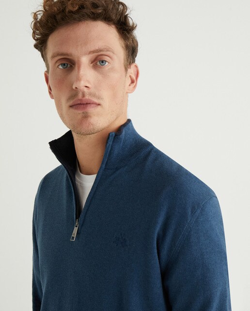 Jersey de hombre verde con cuello de media cremallera · La Martina · El  Corte Inglés