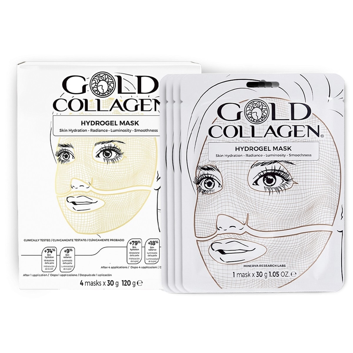 Imagem 0 de Máscara de rosto Hidrogel 4Un. Gold Collagen