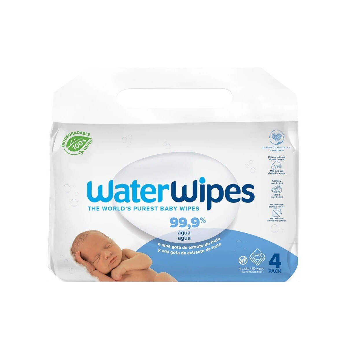 Toalhitas WaterWipes BIO - 4x60 un. 1