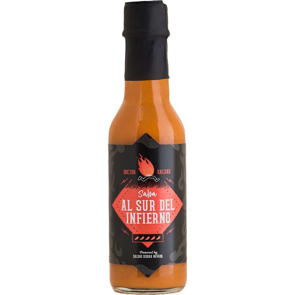 salsa al sur del infierno con pimientos habaneros botella 150 ml