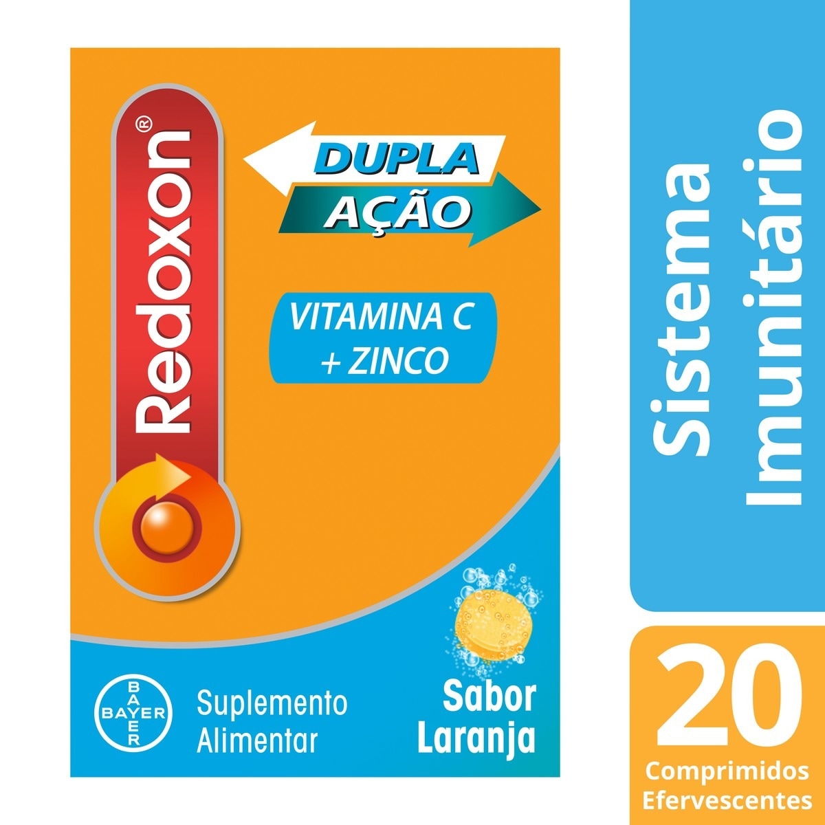 Suplemento Alimentar Redoxon + Zn Dupla Ação - 20 Comp. Efervescentes 2