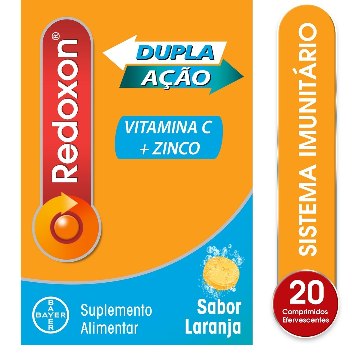Suplemento Alimentar Redoxon + Zn Dupla Ação - 20 Comp. Efervescentes 3