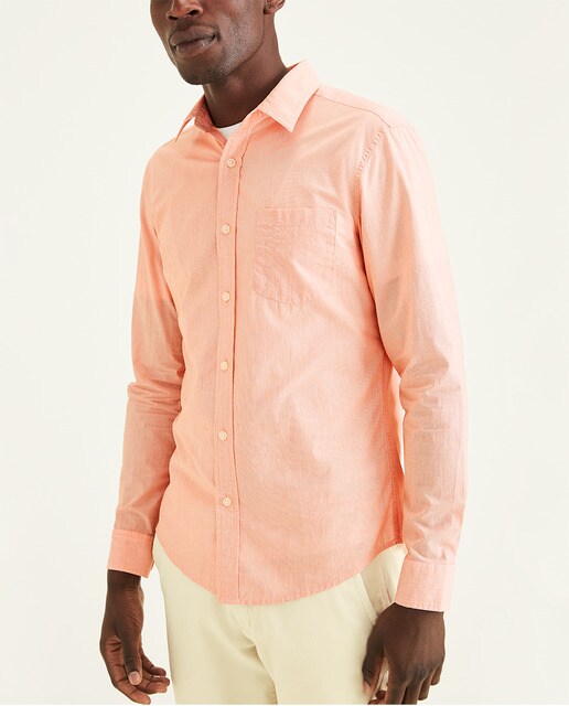 Camisa de hombre slim de rayas rosa salmón · Dockers · El Corte Inglés