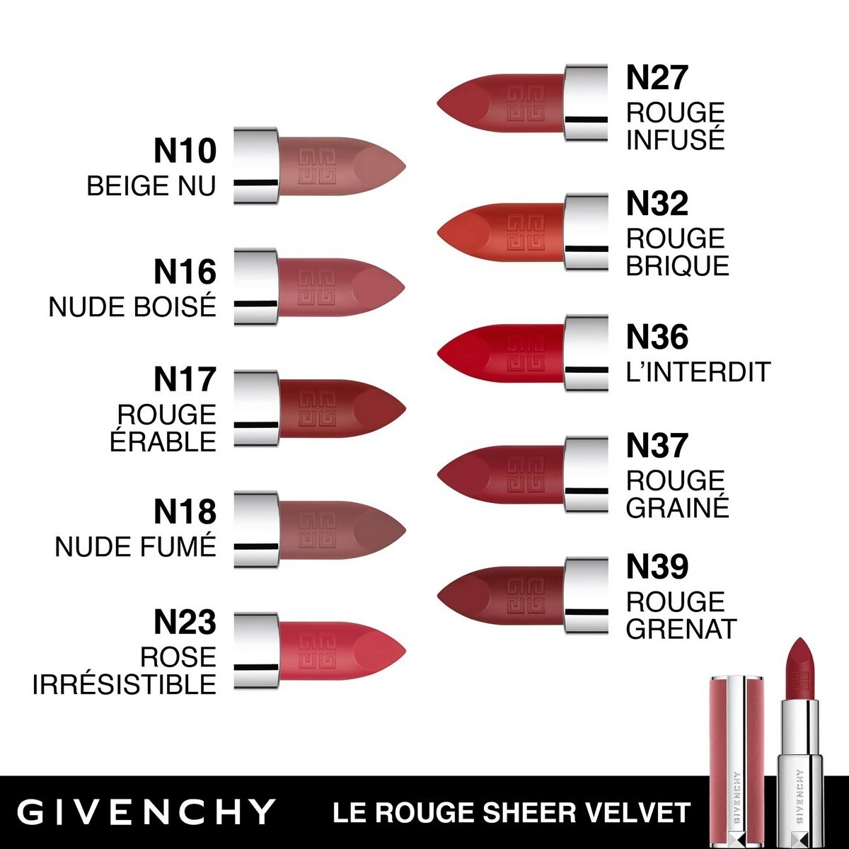 Batom Le Rouge Sheer Velvet - 3,4 g Nº 36 L'Interdit-4