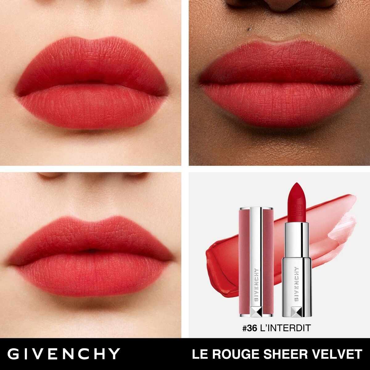 Batom Le Rouge Sheer Velvet - 3,4 g Nº 36 L'Interdit-2