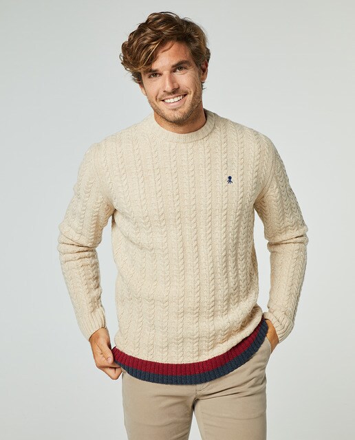 Jersey de hombre crema con cuello caja · El Pulpo · El Corte Inglés