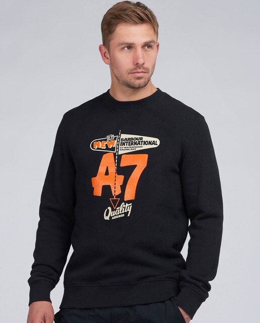 Sudadera de hombre negra de cuello redondo · Barbour International · El  Corte Inglés