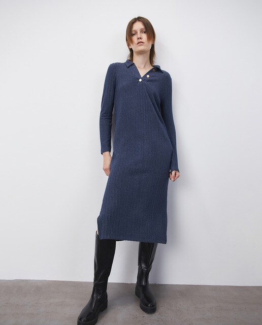Vestido midi canalé · Sfera · El Corte Inglés