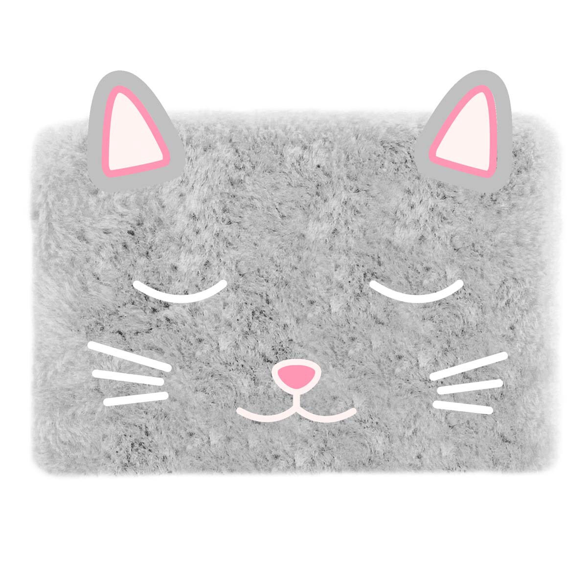 Porta-Moedas Forro Peluche Gato - Cinzento Cinzento-1