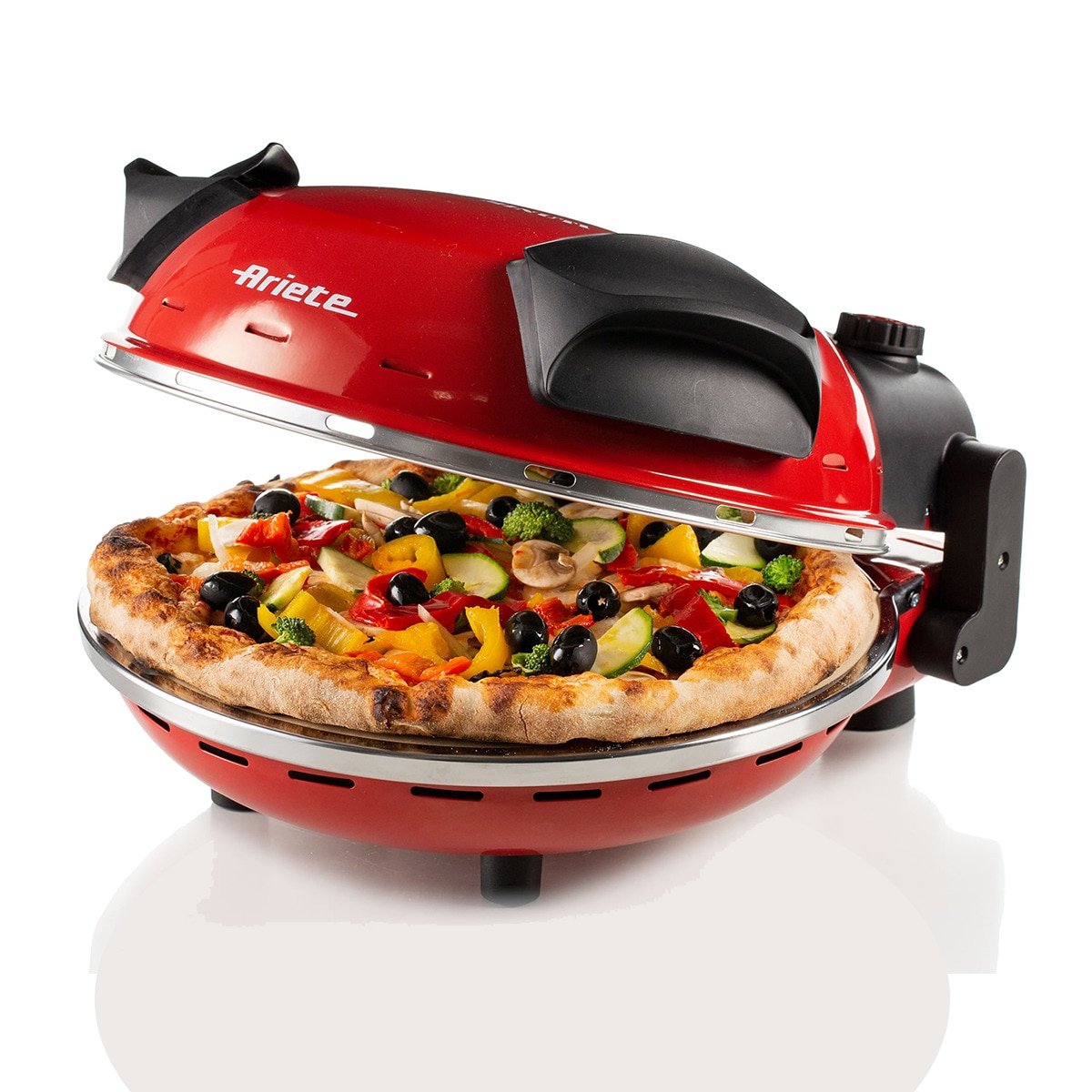 Mini horno para pizza Ariete 909 con método horno de leña Rojo-2