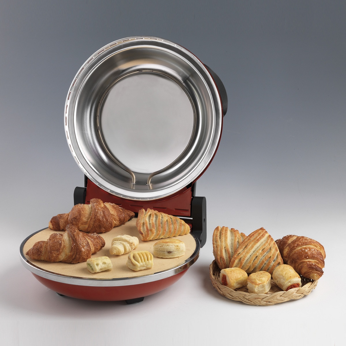 Mini horno para pizza Ariete 909 con método horno de leña Rojo-5