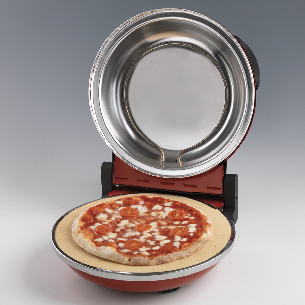 Mini horno para pizza Ariete 909 con método horno de leña Rojo-4