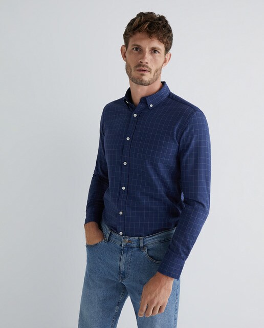 Comprar Camisa hombre de algodón franela cuadros slim fit · Unit · Hipercor
