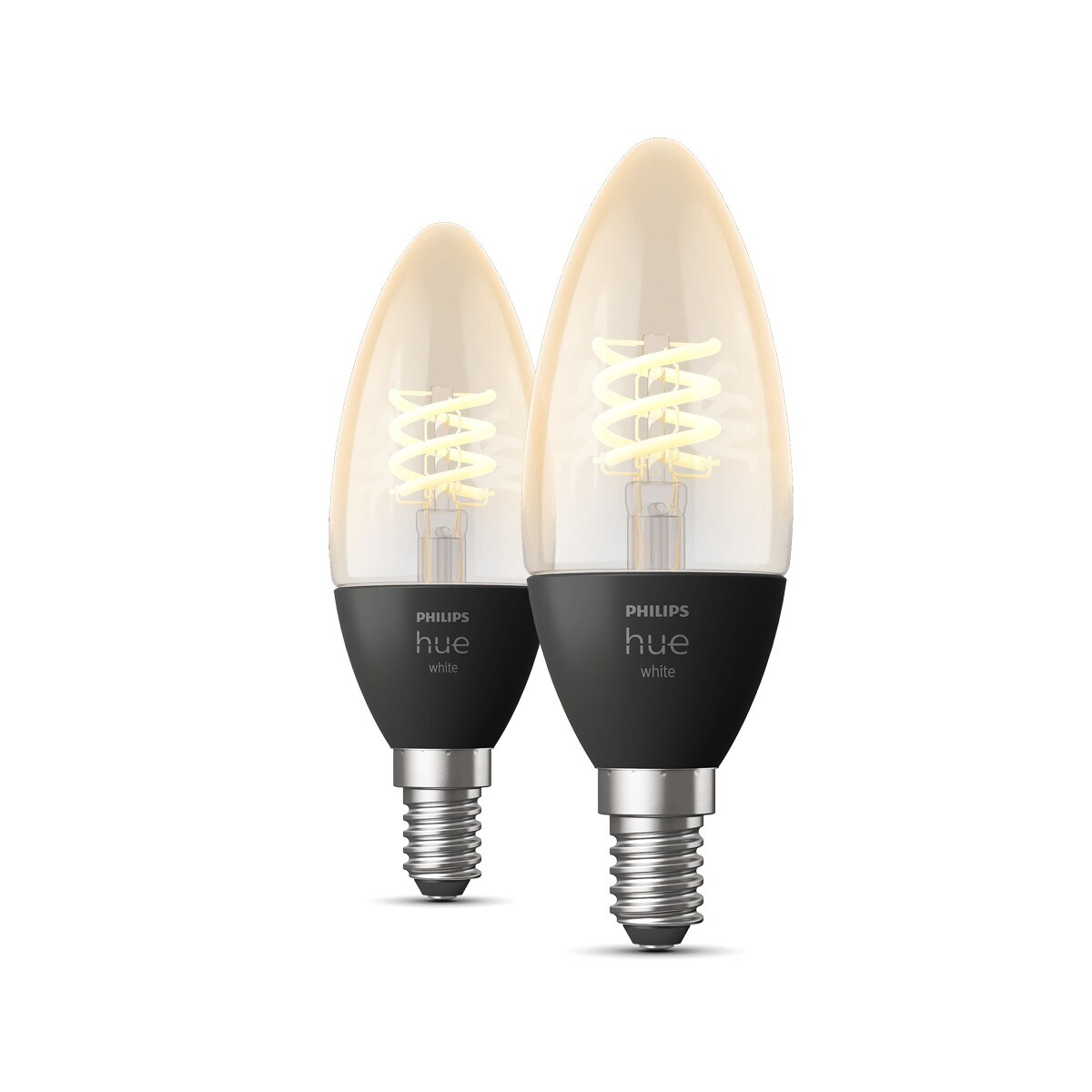 Pack 2 Bombillas LED Philips HUE White, Vela E14 filamento espiral Ámbar-2
