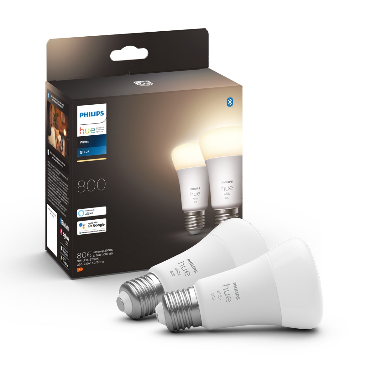 Pack 2 Bombillas LED Philips HUE White A60 E27 Blanco-3