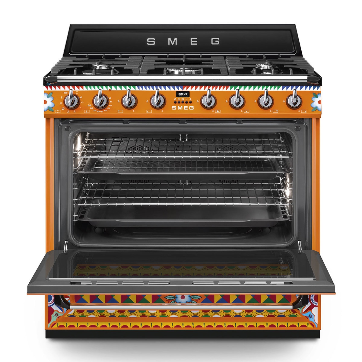 Cocina compacta Smeg 90 cm, placa de gas 5 quemadores y horno - TR90DGC9 Multicolor-3