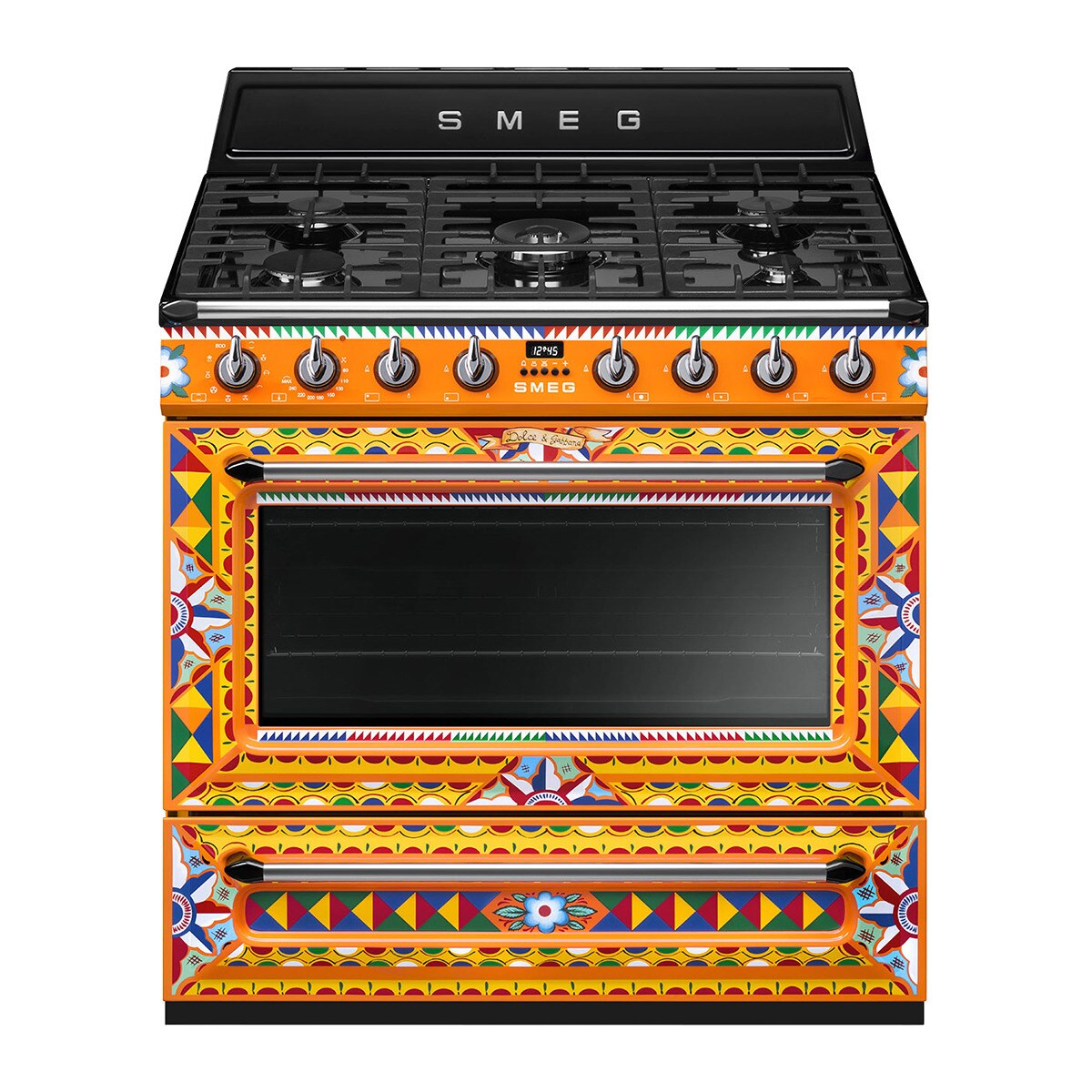 Cocina compacta  Smeg 90 cm, placa de gas 5 quemadores y horno - TR90DGC9 Multicolor-1