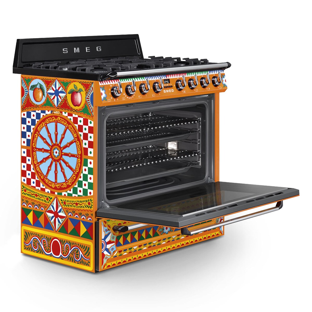 Cocina compacta  Smeg 90 cm, placa de gas 5 quemadores y horno - TR90DGC9 Multicolor-7