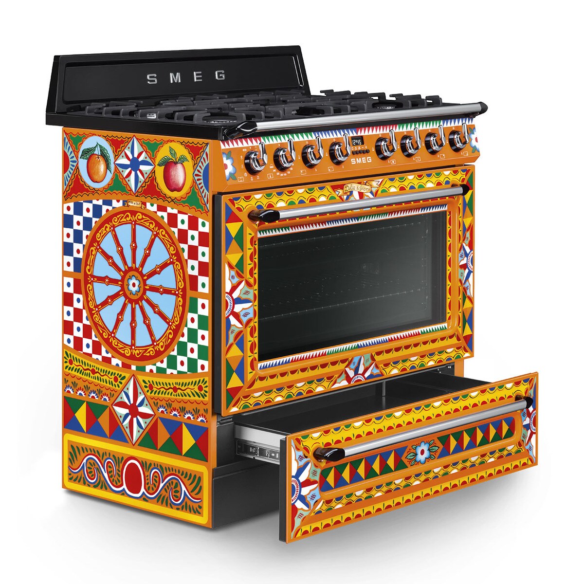 Cocina compacta  Smeg 90 cm, placa de gas 5 quemadores y horno - TR90DGC9 Multicolor-6