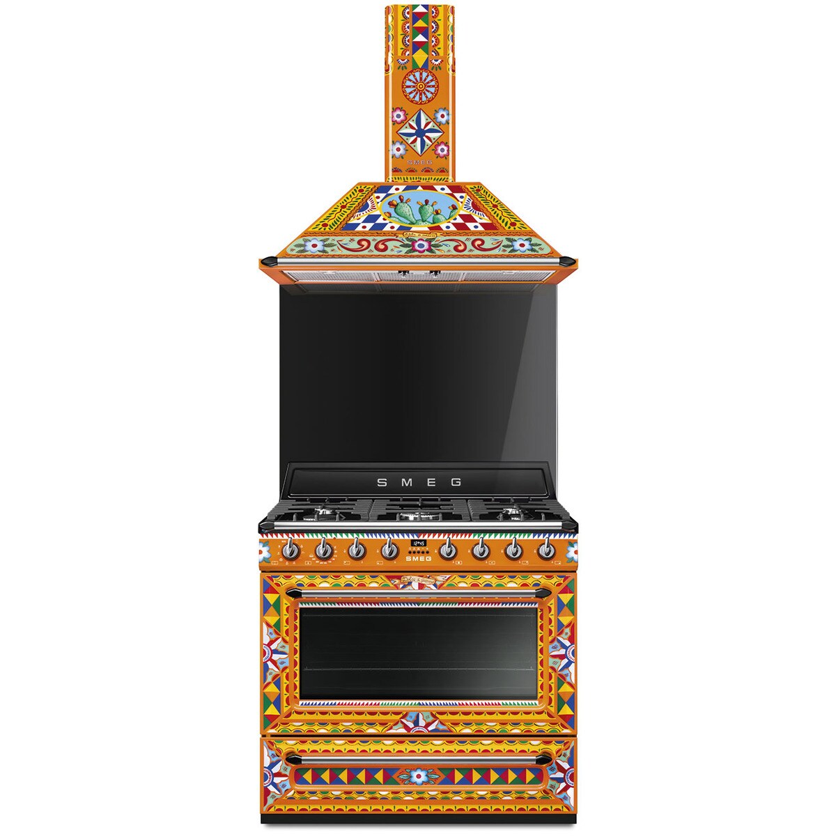 Cocina compacta  Smeg 90 cm, placa de gas 5 quemadores y horno - TR90DGC9 Multicolor-5