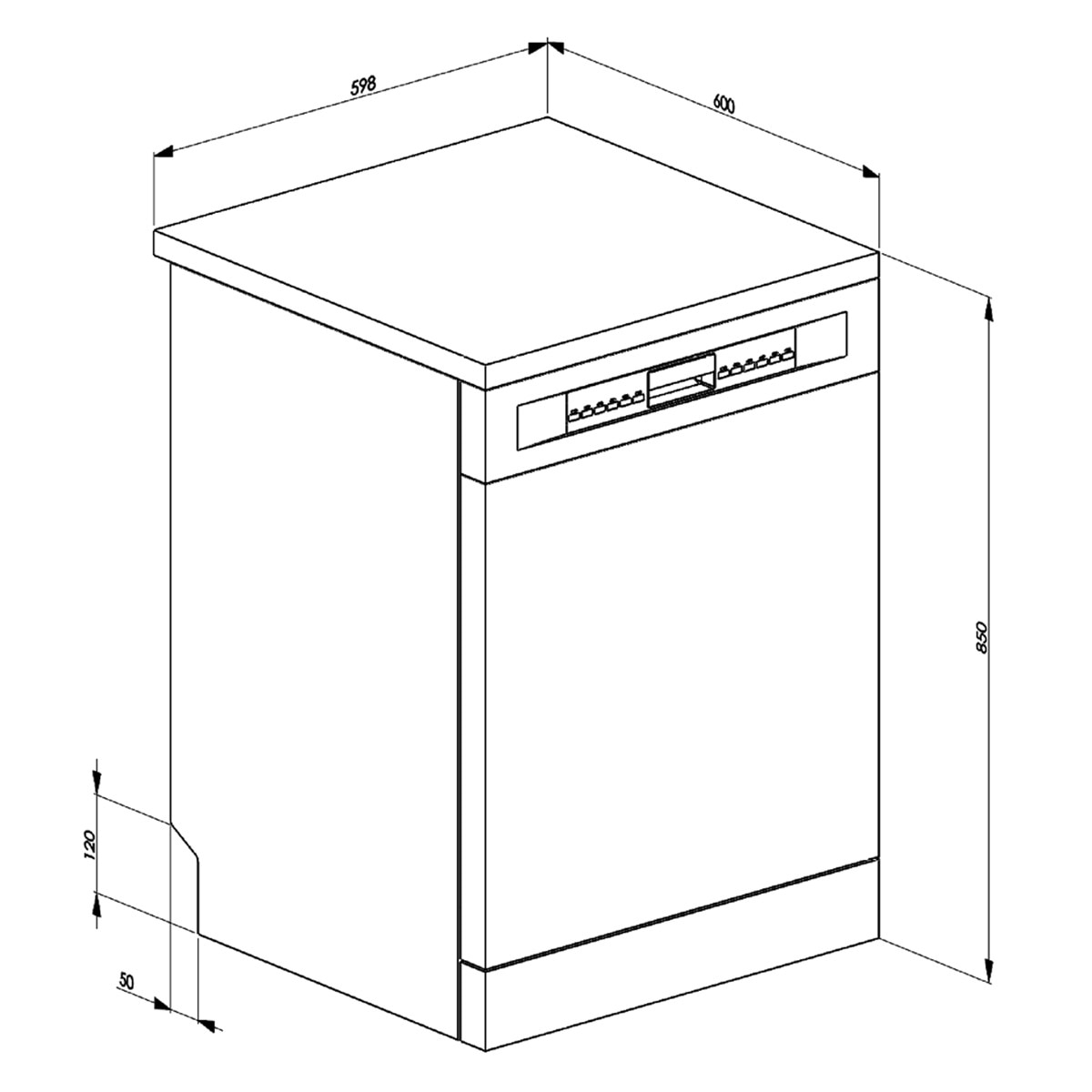 Lavavajillas Smeg 13 servicios, Media carga, 60 cm - LVS254CB Blanco-2