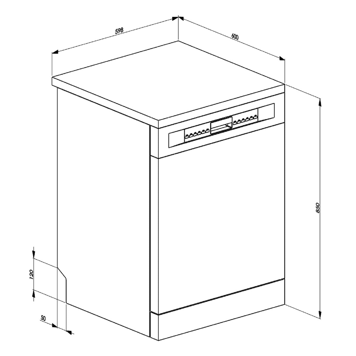 Lavavajillas Smeg 13 servicios, Media carga, 60 cm - LVS254CX Acero Inox-2