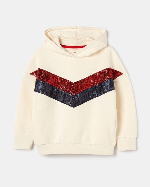 Sudadera de niña lentejuelas beige · Kids El Corte Inglés · El Corte Inglés