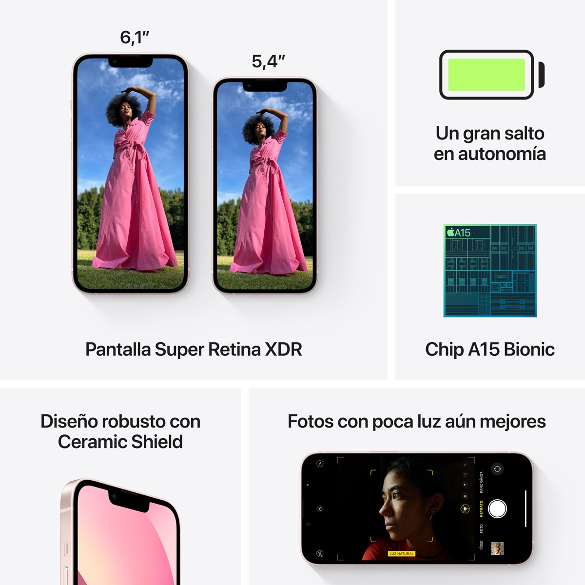 Apple iPhone 13 Mini móvil libre Rosa-7