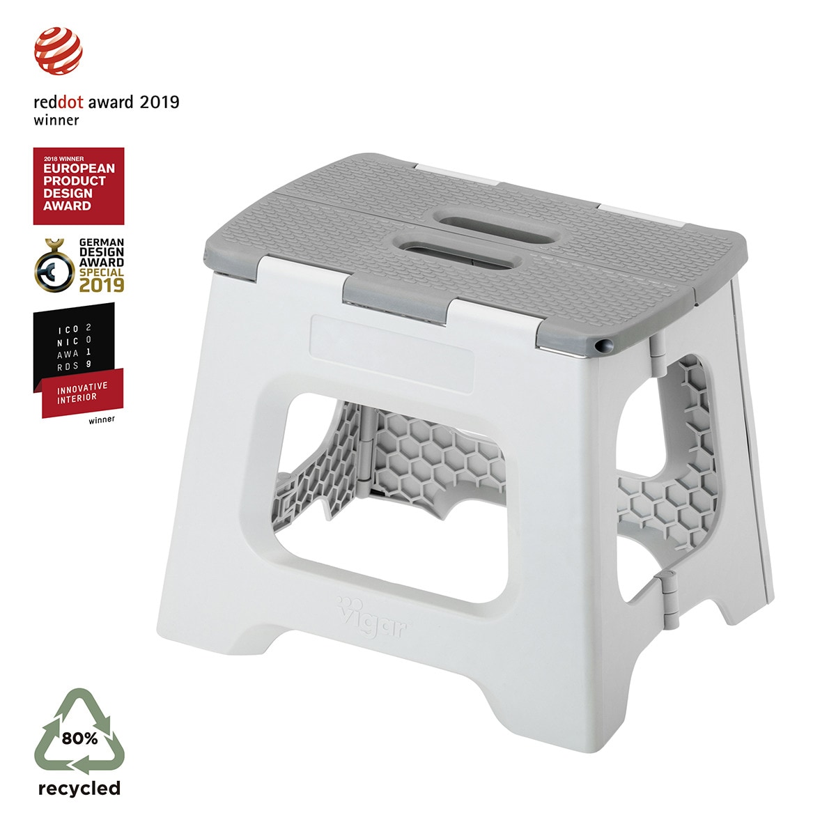 Taburete Plegable Plástico Compact 27 cm Gris-7