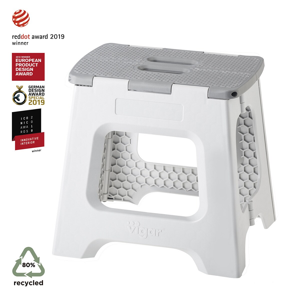 Taburete Plegable Plástico Compact 32 cm Gris-8