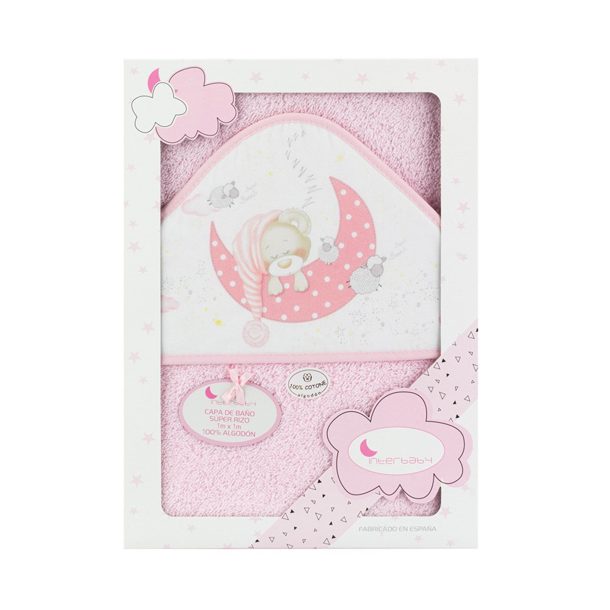 Capa de Baño Interbaby Bear Sleeping rosa Rosa-3