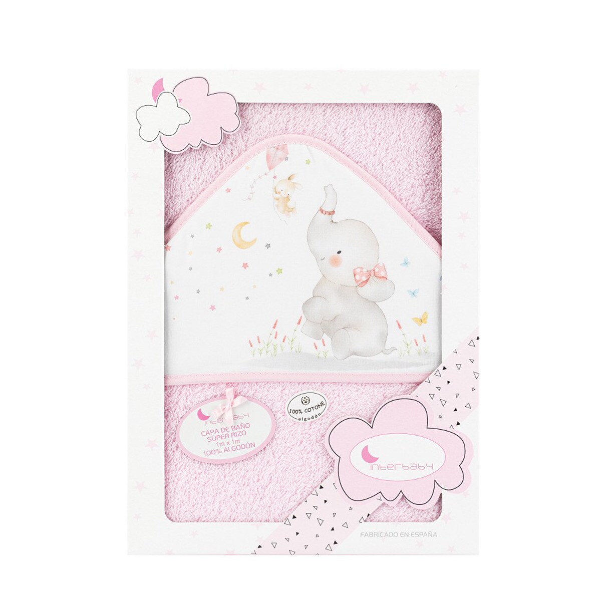 Capa de Baño Interbaby Elefante rosa Rosa-3