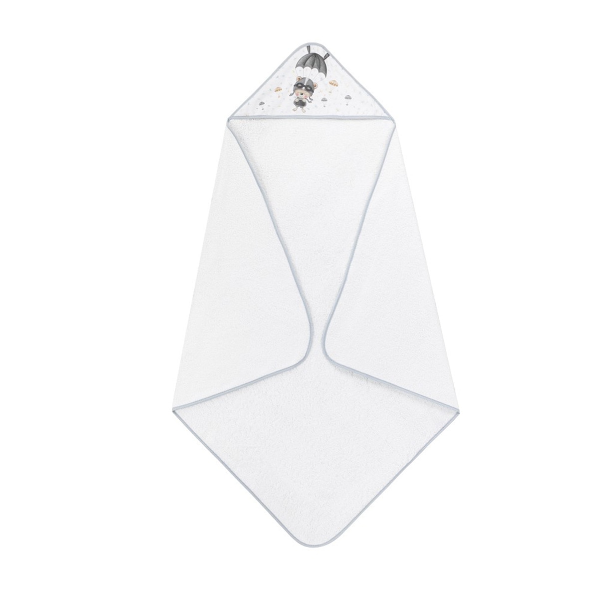 Capa de Baño Interbaby Oso Paracaídas blanco/gris Blanco / Gris-2