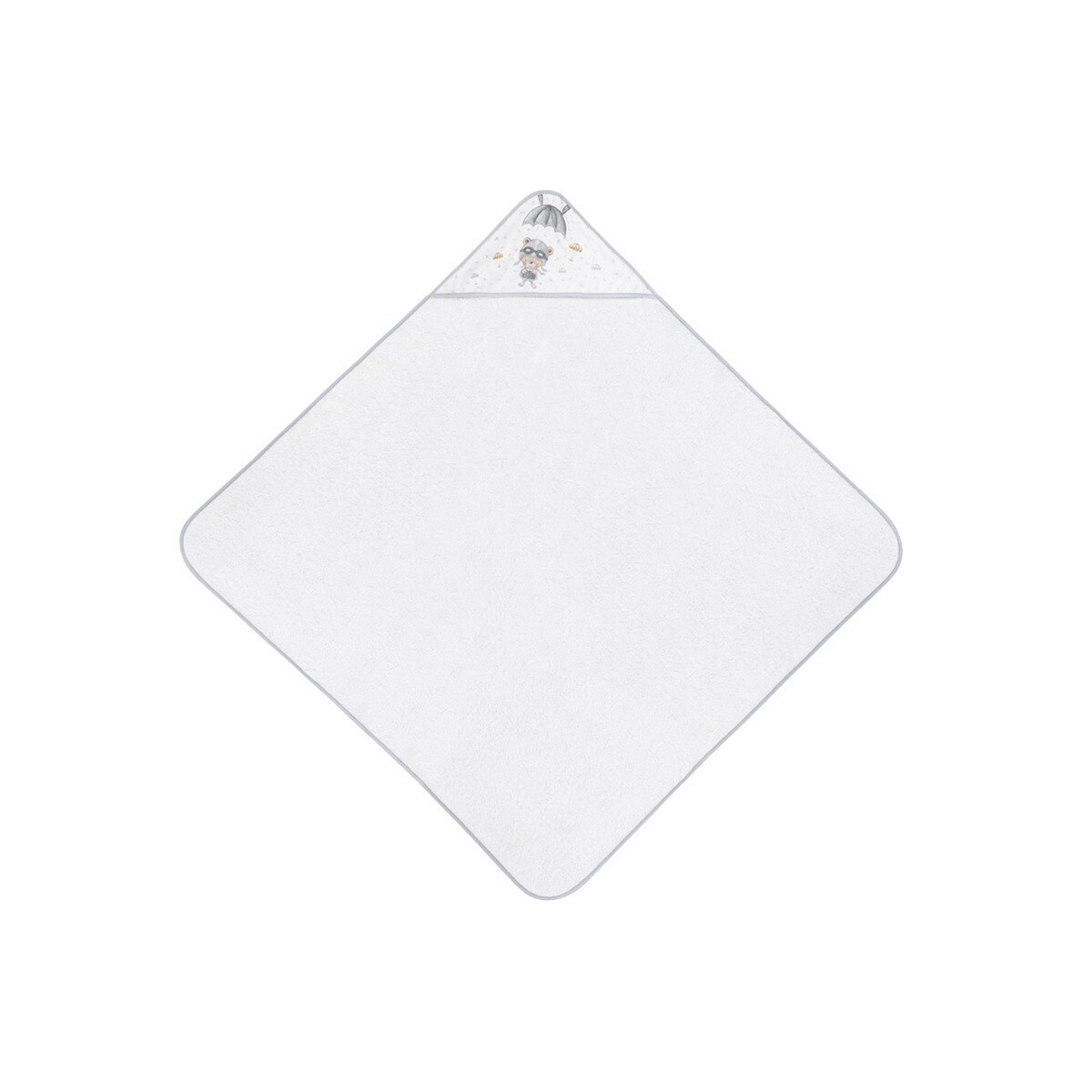 Capa de Baño Interbaby Oso Paracaídas blanco/gris Blanco / Gris-1
