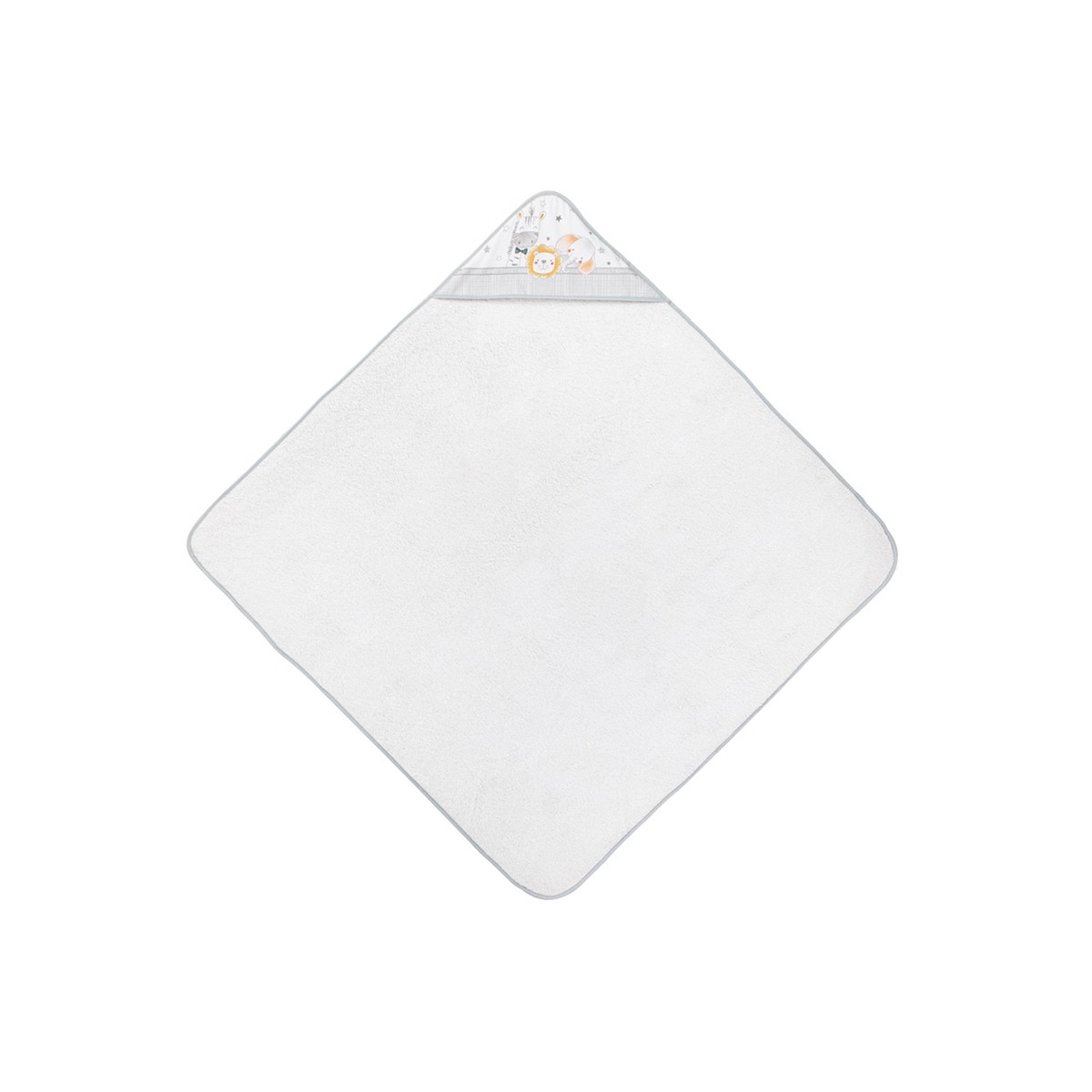 Imagen 0 de Capa de Baño Interbaby Animalitos blanco/gris