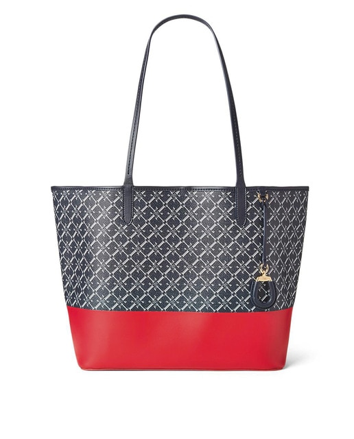 Imagen 0 de Tote mediano Lauren Ralph Lauren Collins en azul marino con estampado de logos