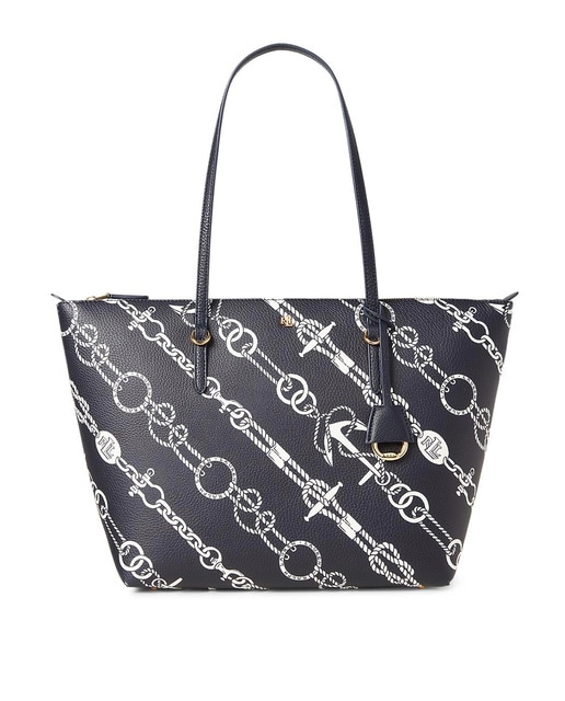 Imagen 0 de Tote Lauren Ralph Lauren Keaton en azul marino con estampado de logos