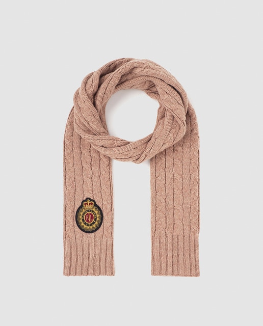 Imagen 0 de Bufanda Lauren Ralph Lauren de tejido combinado camel