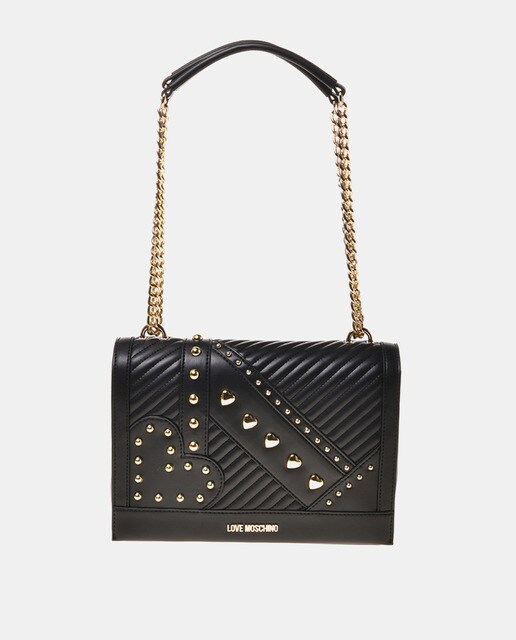 Bolso de hombro en negro con tachuelas doradas · Love Moschino · El Corte  Inglés
