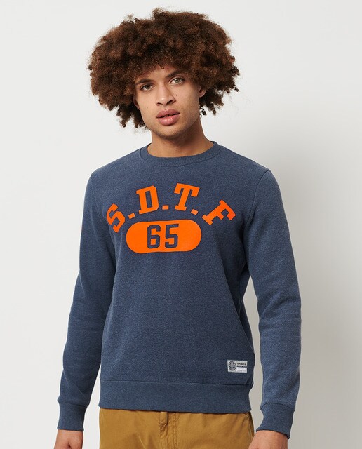 Sudadera de hombre azul con el cuello redondo · Superdry · El Corte Inglés
