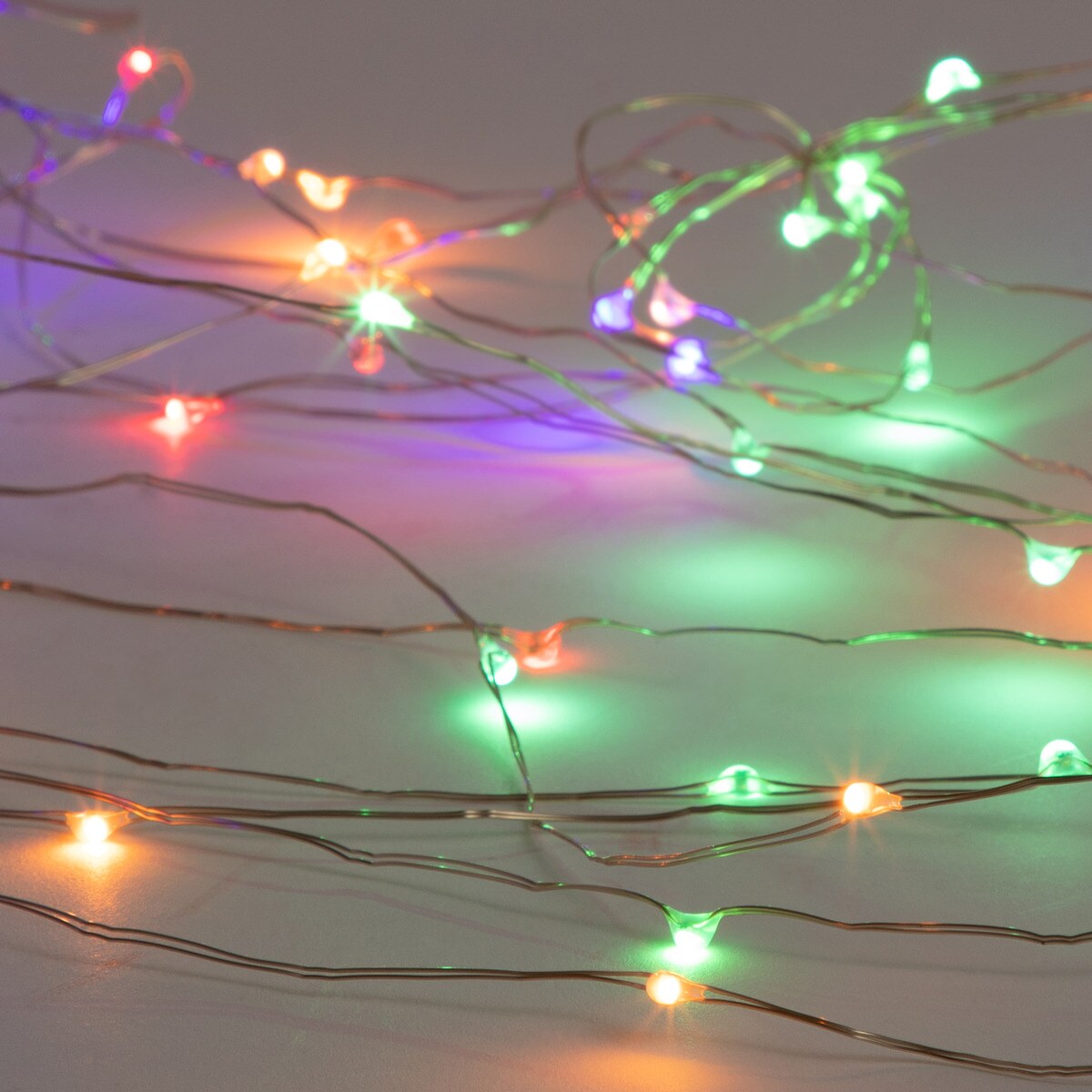 Grinalda Cabo de Cobre com 100 Luzes LED para Exterior Prata-3