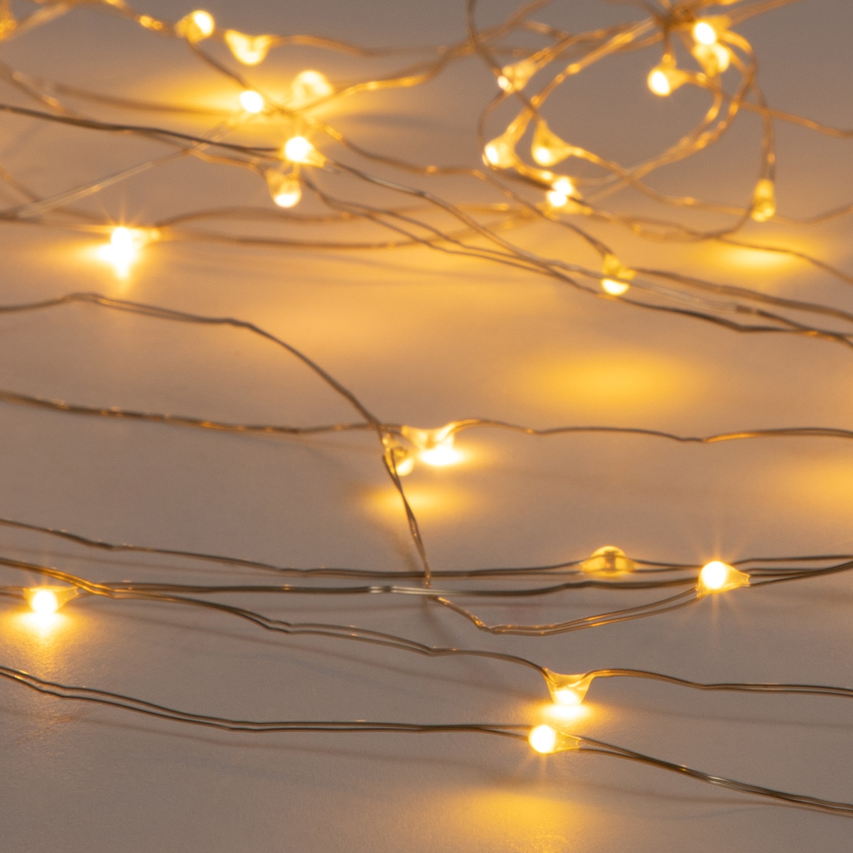 Grinalda Cabo de Cobre com 100 Luzes LED para Exterior Prata-1