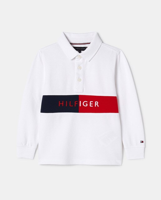 Polo de niño de manga larga en blanco con logo · Tommy Hilfiger · El Corte  Inglés