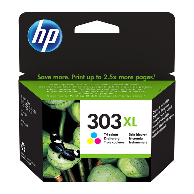 Imagen 0 de Cartucho de tinta Original HP 303 XL tricolor (T6N03AE)