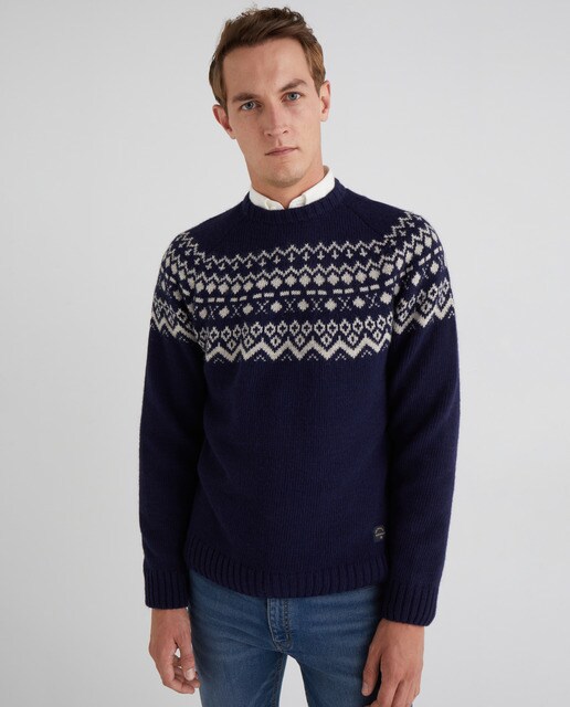 Jersey de hombre azul con el cuello redondo · Pertegaz · El Corte Inglés