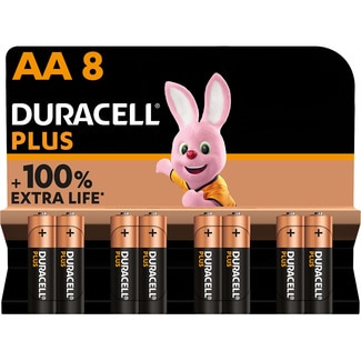 Plus pilas AA alcalinas, 1.5 Voltios, pila LR6 MX1500 blister 8 unidades - Duracell