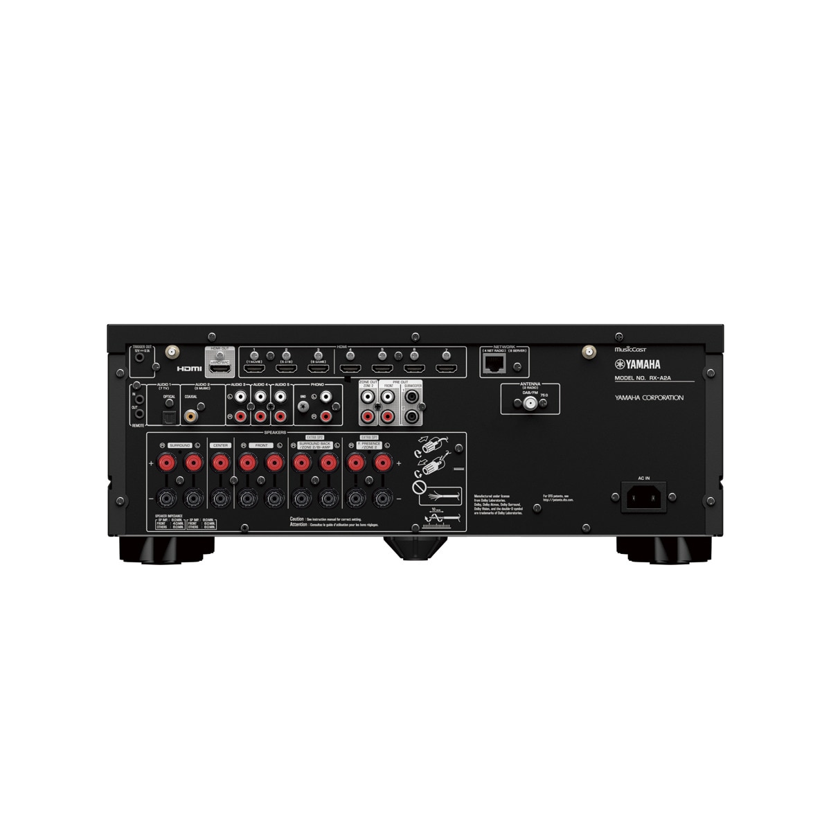 Receptor A/V 7.2 Yamaha MUSICCAST RX-A2A Bluetooth, Wifi Negro-3