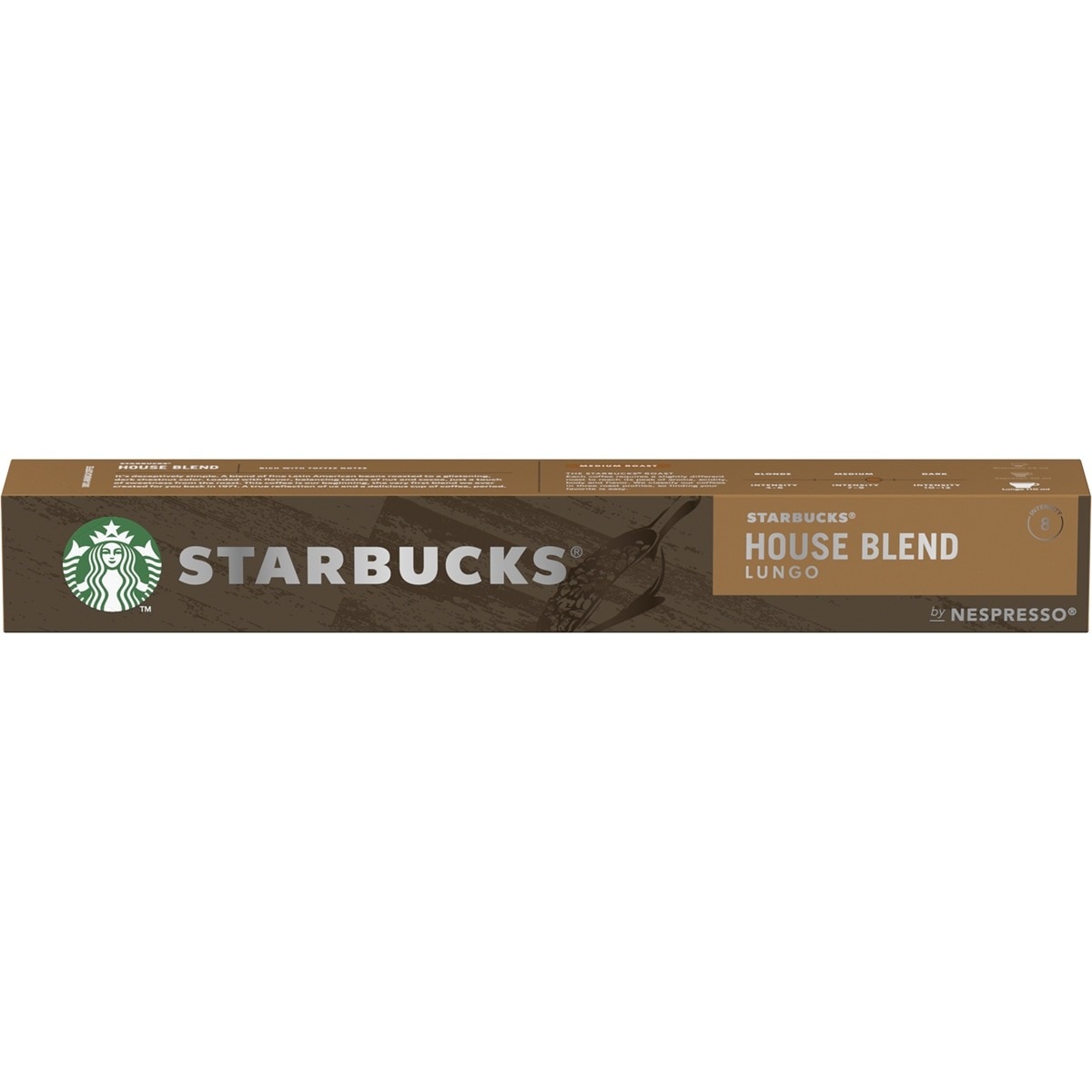 Starbucks - Estuche 10 Cápsulas House Blend Lungo Café Intensidad 8 Compatibles Con Máquinas Nespresso Original
