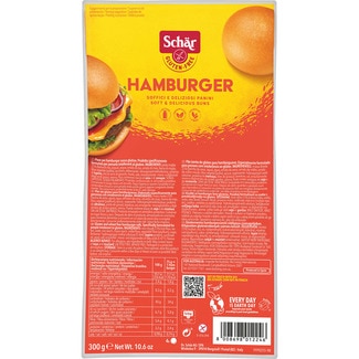 pan para hamburguesa sin gluten 4X75g envase 300 g - Schar