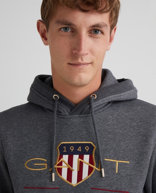 Sudadera de hombre con capucha escudo gris · Gant · El Corte Inglés